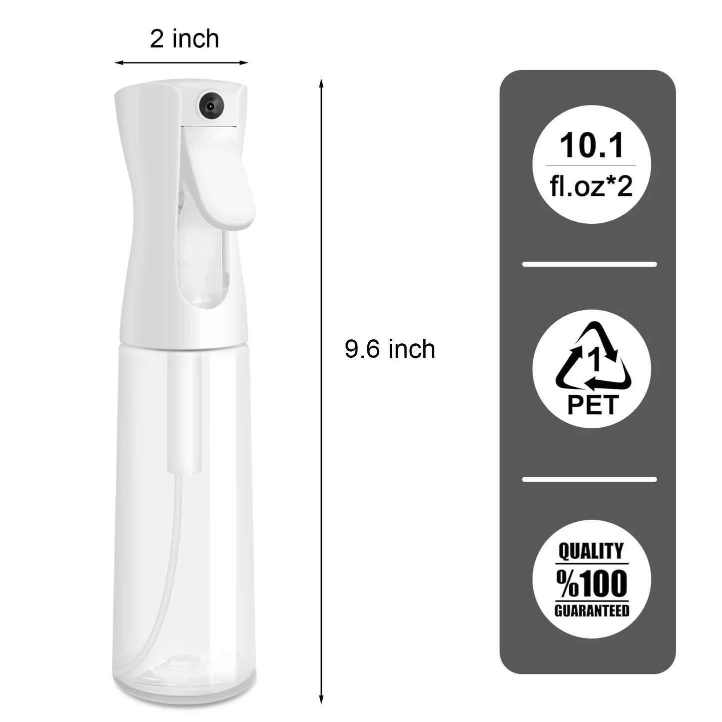 Plastic Spray Bottles 2 Pack, Stream Water Bottle for Cleaning Solutions, Plants, Pet, Essential Oils, Hair, Cooking