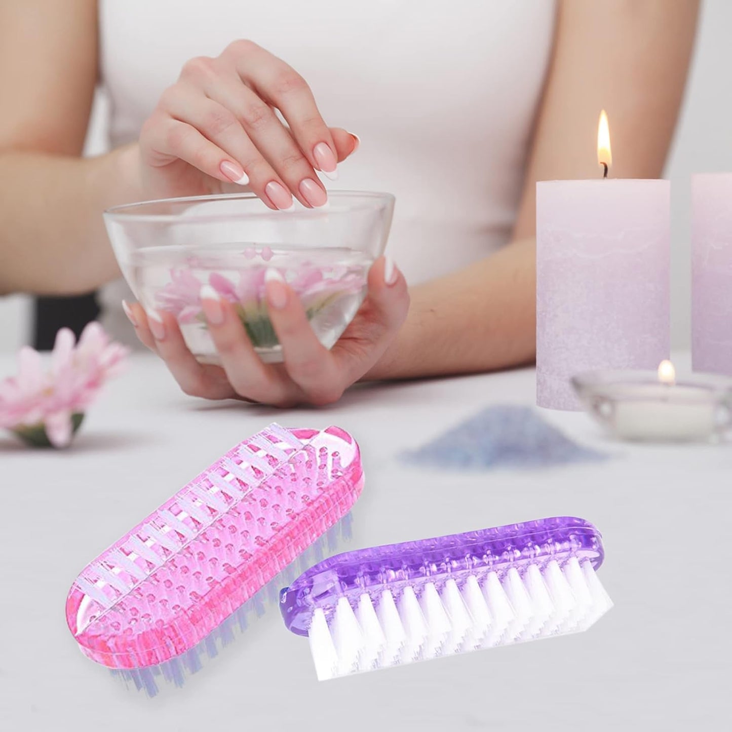 4 Pcs Nail Brush Two Sided,Nail Brush for Cleaning Fingernails Men Women,Nail Brushes for Toes,Easy Use Fingernail Brush,Nail Scrubber Brush for Travel,Nail Cleaning Brush Kids