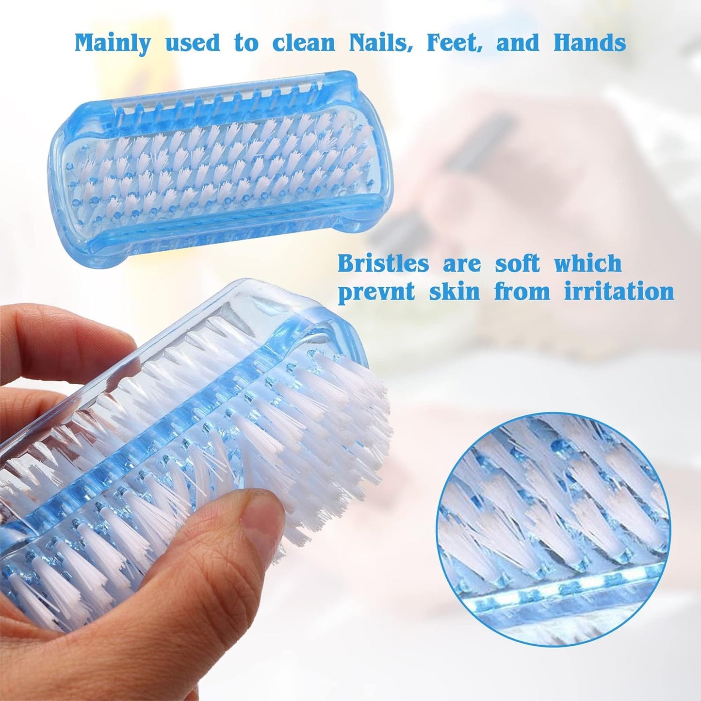 4 Pcs Nail Brush Two Sided,Nail Brush for Cleaning Fingernails Men Women,Nail Brushes for Toes,Easy Use Fingernail Brush,Nail Scrubber Brush for Travel,Nail Cleaning Brush Kids