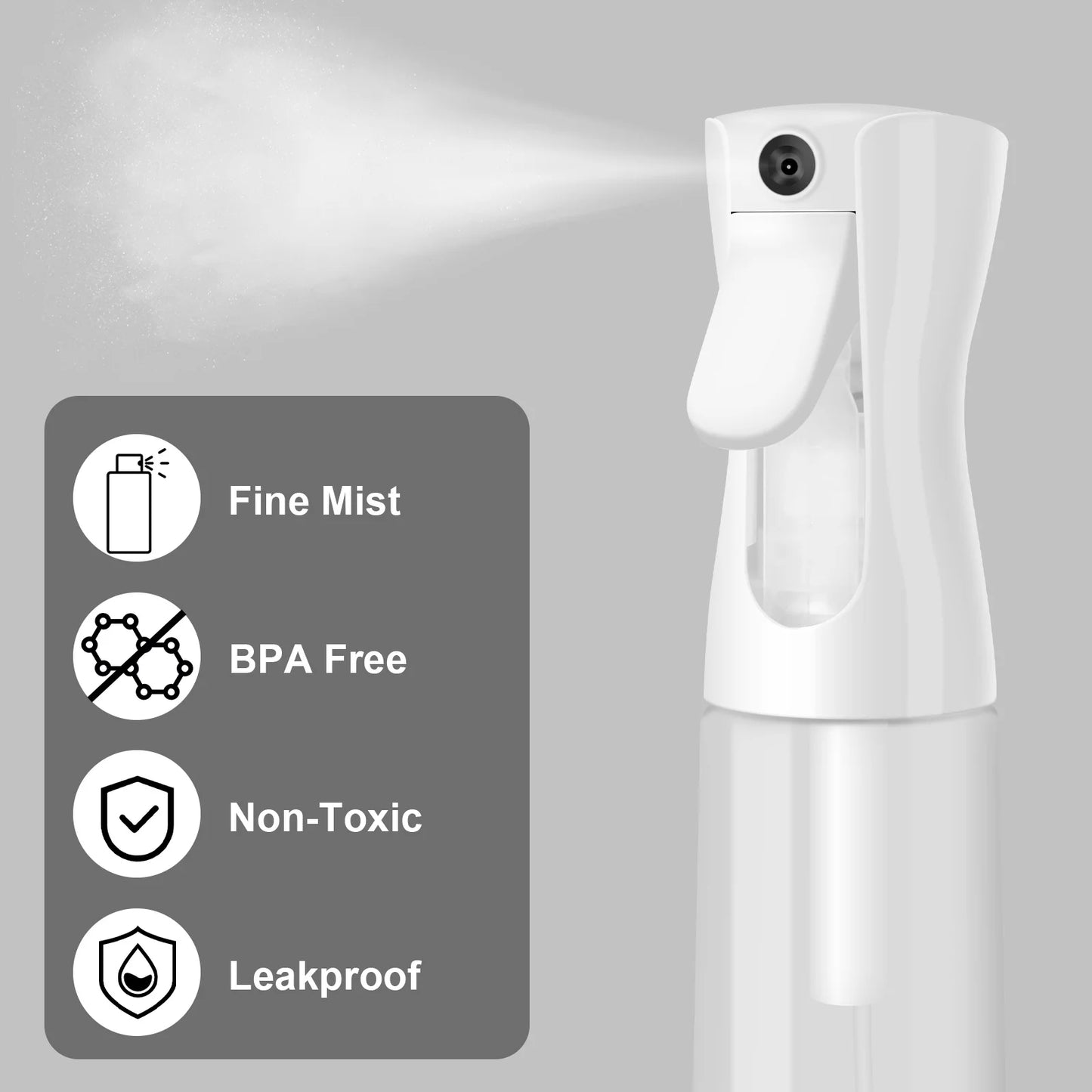 Plastic Spray Bottles 2 Pack, Stream Water Bottle for Cleaning Solutions, Plants, Pet, Essential Oils, Hair, Cooking
