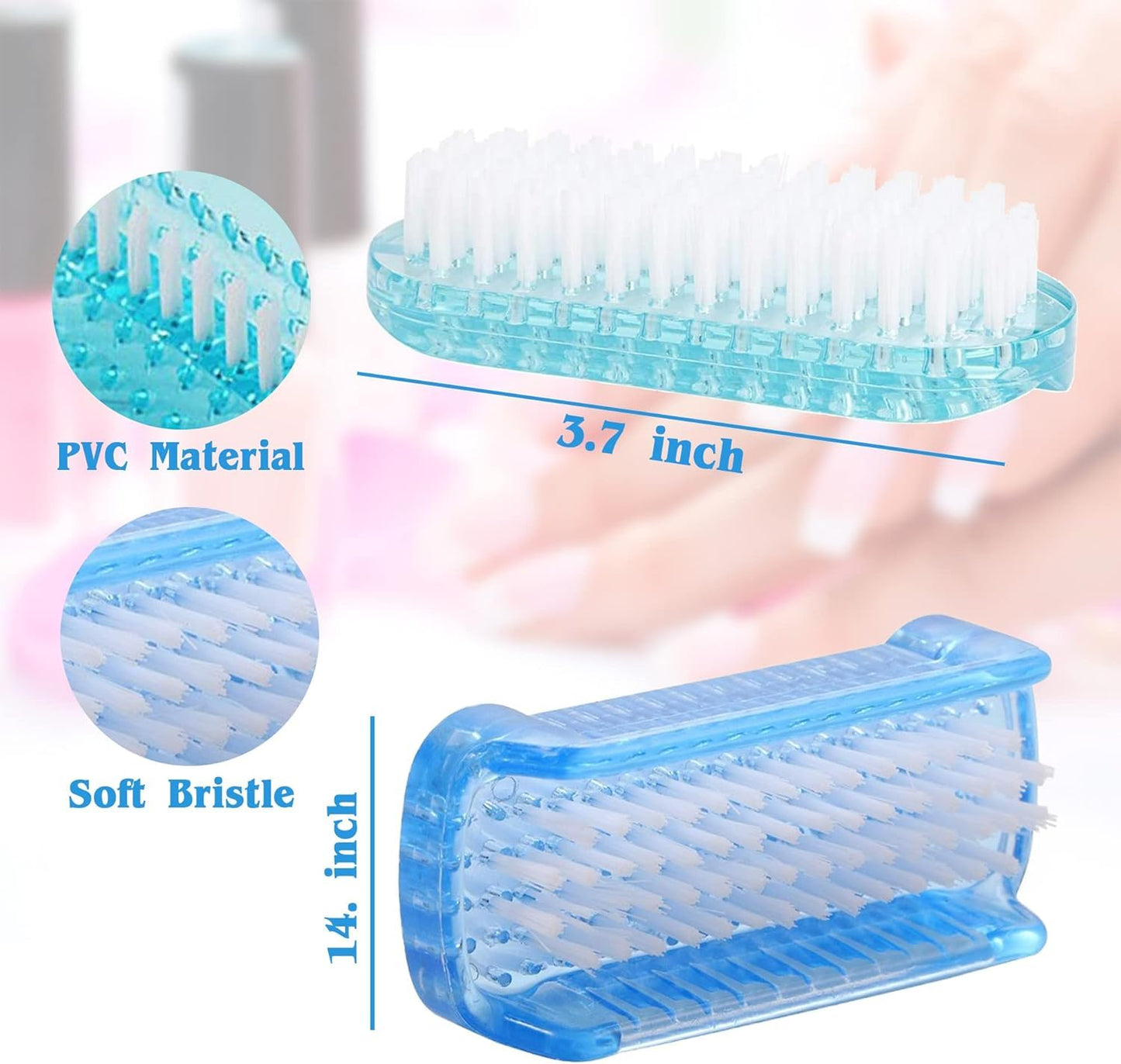 4 Pcs Nail Brush Two Sided,Nail Brush for Cleaning Fingernails Men Women,Nail Brushes for Toes,Easy Use Fingernail Brush,Nail Scrubber Brush for Travel,Nail Cleaning Brush Kids