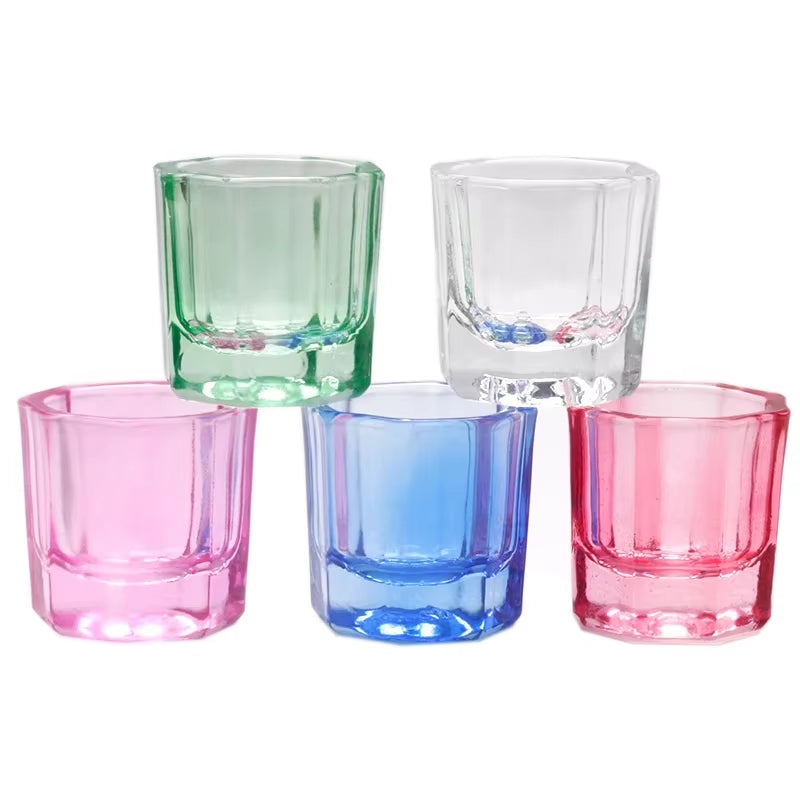 Crystal Glass Acrylic Powder Dappen Dish, Nail Cup, Wash Brush Bowl, Nail Art Tools